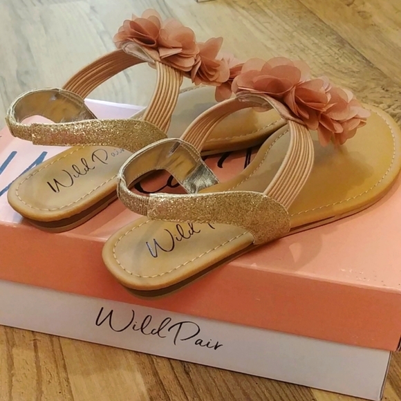 NIB Wild Pair Dusty Rose Floral Sandals - Picture 7 of 12